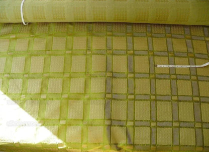 Schumacher Amazing Italian Silk Cotton Figured Woven Green Gold