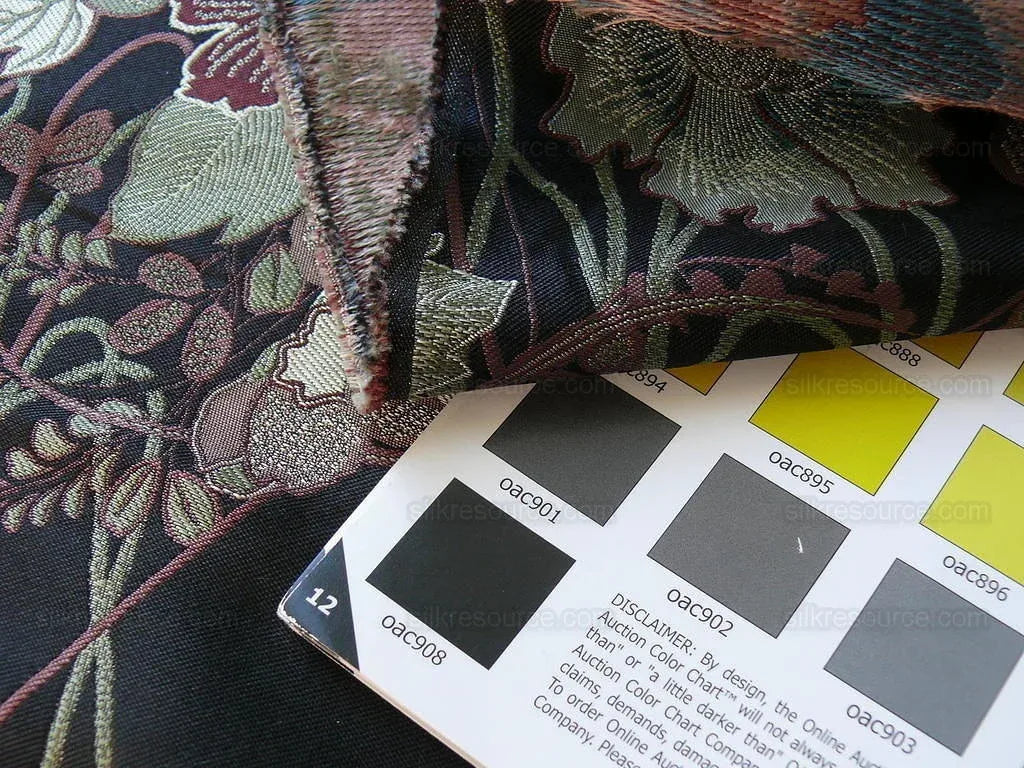 Stroheim &amp; Romann 100% Silk Lampas Lush Deco Fluer