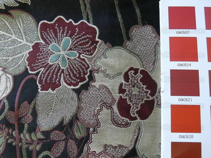 Stroheim &amp; Romann 100% Silk Lampas Lush Deco Fluer