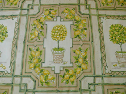 Tyler Hall "lemoncello" Lemon Tree Yellow Green Bamboo Lattice Orangery Citrus Topiary