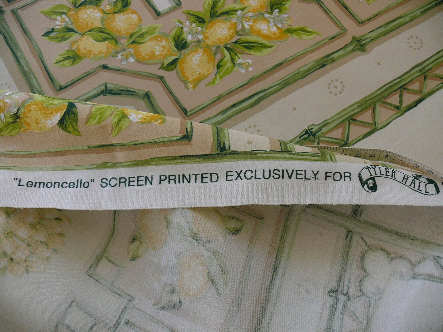 Tyler Hall "lemoncello" Lemon Tree Yellow Green Bamboo Lattice Orangery Citrus Topiary