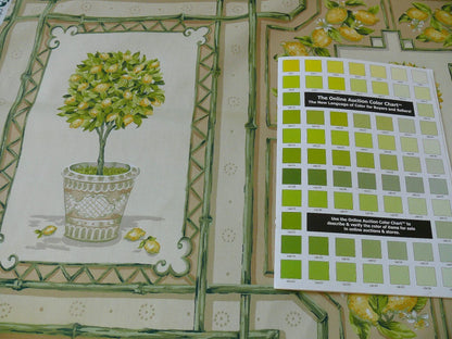 Tyler Hall "lemoncello" Lemon Tree Yellow Green Bamboo Lattice Orangery Citrus Topiary