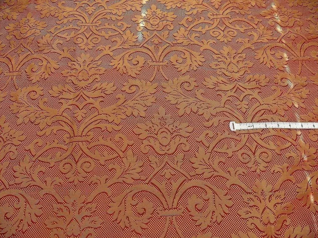 Clarence House "ankara" 100%silk Damask Burgundy &amp; Copper Gold MSRP USD 208/Y