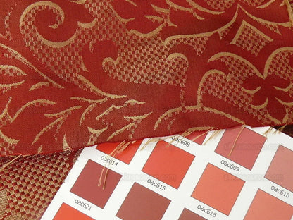 Clarence House "ankara" 100%silk Damask Burgundy &amp; Copper Gold MSRP USD 208/Y