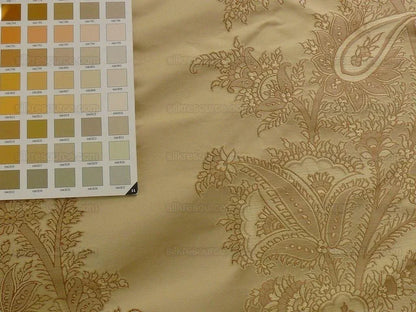 100% Silk Lampas Magnolia "vintage" Tan
