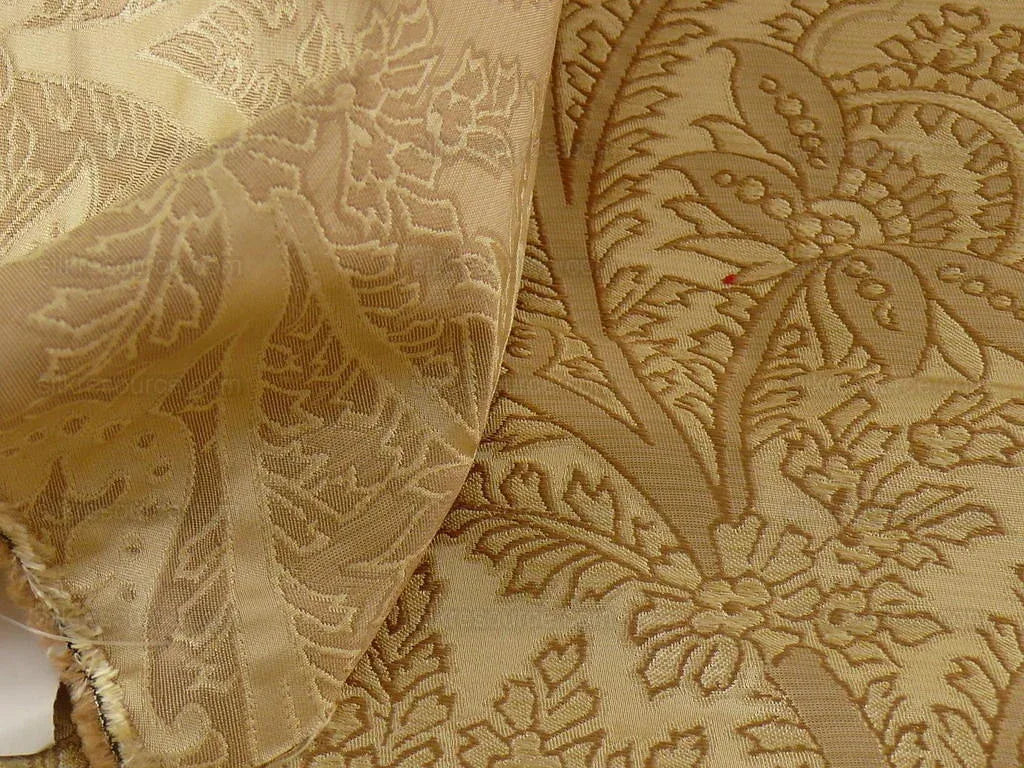 100% Silk Lampas Magnolia "vintage" Tan