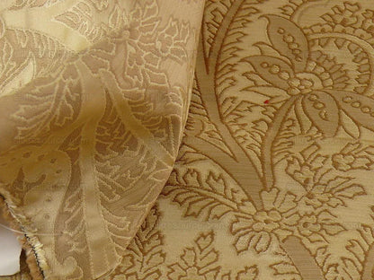 100% Silk Lampas Magnolia "vintage" Tan
