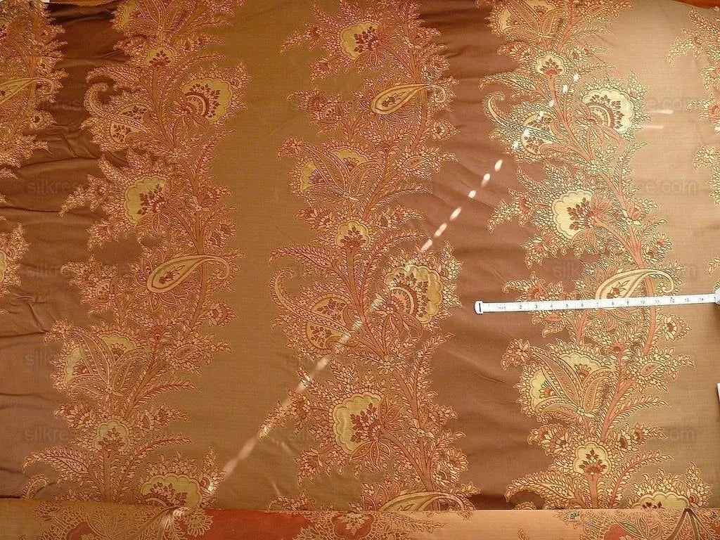 100% Silk Lampas Magnolia "bittersweet Night" Pink