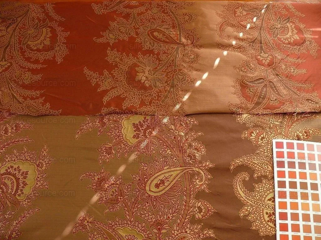 100% Silk Lampas Magnolia "bittersweet Night" Pink