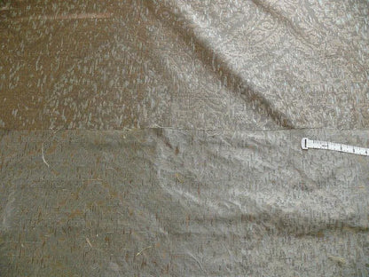 100% Silk Lampas Ikat Medallion "cloud" Gray Silver Reversible Mid-Century