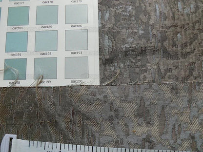 100% Silk Lampas Ikat Medallion "cloud" Gray Silver Reversible Mid-Century