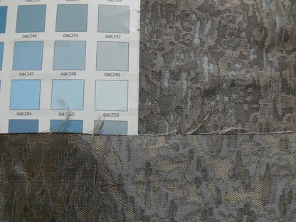 100% Silk Lampas Ikat Medallion "cloud" Gray Silver Reversible Mid-Century