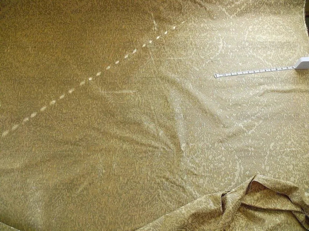 by yard 100% Silk Lampas Ikat Medallion "bone" Khaki