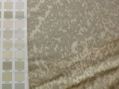 by yard 100% Silk Lampas Ikat Medallion "bone" Khaki