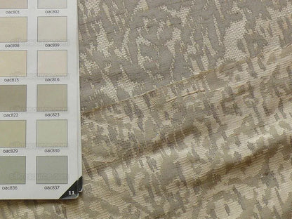 by yard 100% Silk Lampas Ikat Medallion "bone" Khaki
