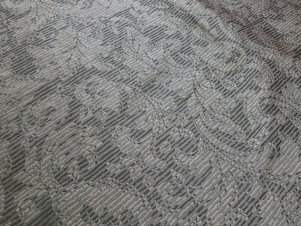 By Yard Filtered Sunray 100% Silk Damask Vine in Pin Stripe Paisley Cloud Grey 748cloud