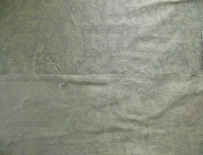 By Yard Filtered Sunray 100% Silk Damask Vine in Pin Stripe Paisley Aspen Aqua Blue Green Strie MSRP USD 275