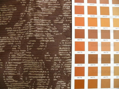 By Yard Filtered Sunray 100% Silk Damask Vine in Pin Stripe Paisley Espresso Brown Beige Strie MSRP USD 275