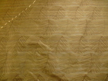 bty 100% Silk Lampas Cedar Tree Linden Leaf "treasure" Tan Brown Foliage Forest Mid-Century Reversible