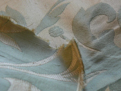 100% Silk Lampas Fairy Tale Pom "seafoam" Blue Aqua Green Cream Josef Frank