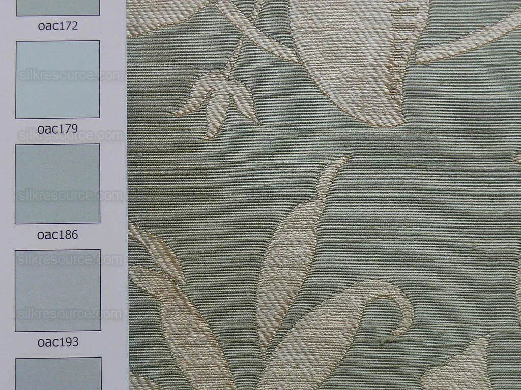 100% Silk Lampas Fairy Tale Pom "seafoam" Blue Aqua Green Cream Josef Frank