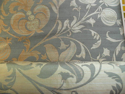 100% Silk Lampas Fairy Tale Pom "spruce" Green Blue Beige Josef Frank