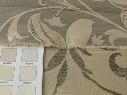 100% Silk Lampas Fairy Tale Pom "silver" Grey Cream White Josef Frank