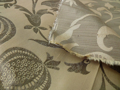 100% Silk Lampas Fairy Tale Pom "silver" Grey Cream White Josef Frank