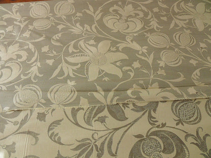 100% Silk Lampas Fairy Tale Pom "silver" Grey Cream White Josef Frank