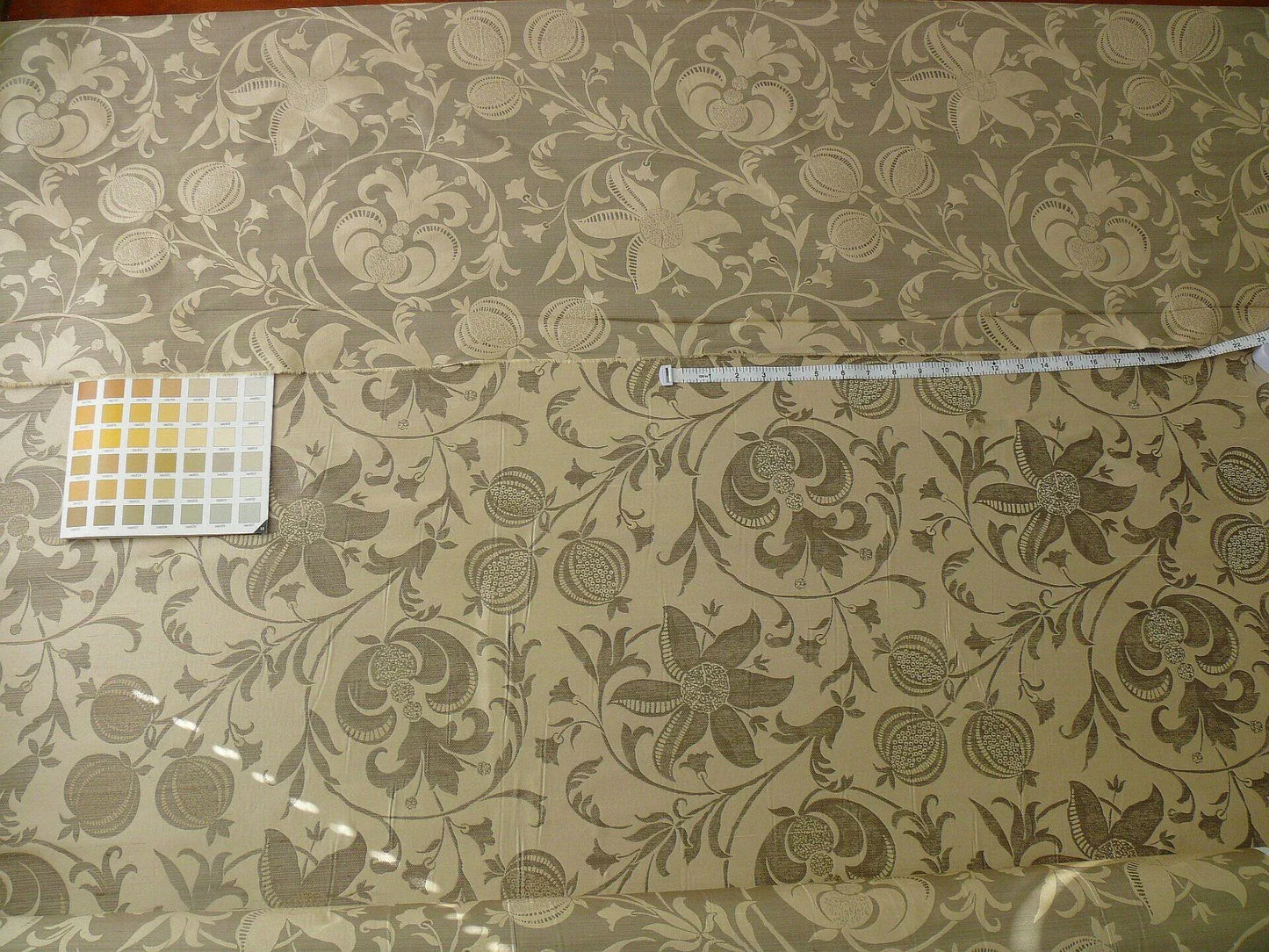 100% Silk Lampas Fairy Tale Pom "silver" Grey Cream White Josef Frank