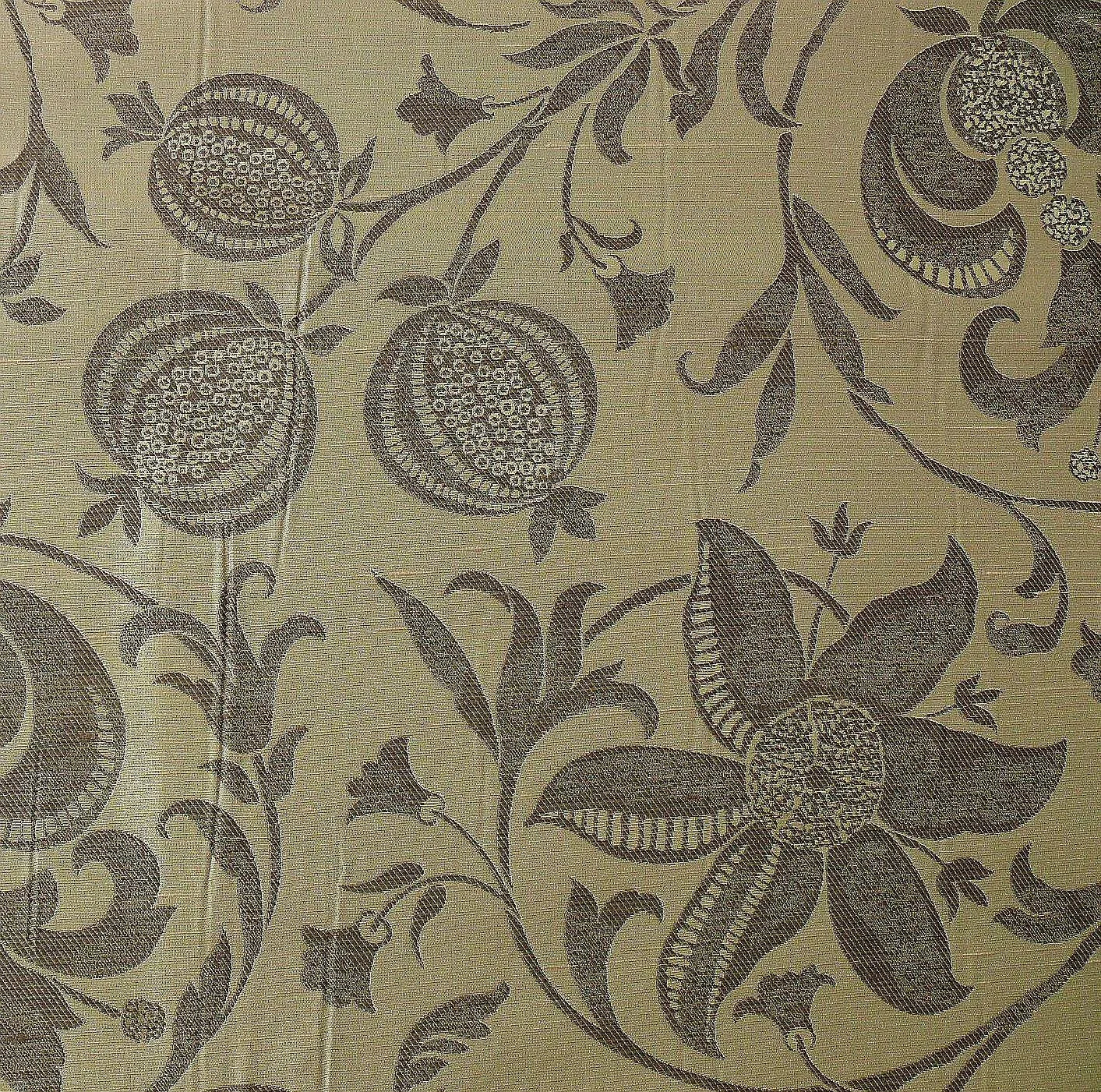 100% Silk Lampas Fairy Tale Pom "silver" Grey Cream White Josef Frank