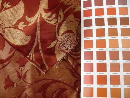 100% Silk Lampas Fairy Tale Pom "russet" Red Gold Josef Frank