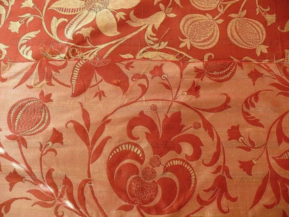 100% Silk Lampas Fairy Tale Pom "russet" Red Gold Josef Frank