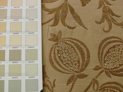 100% Silk Lampas Fairy Tale Pom "antelope" Tan Gold Beige Josef Frank