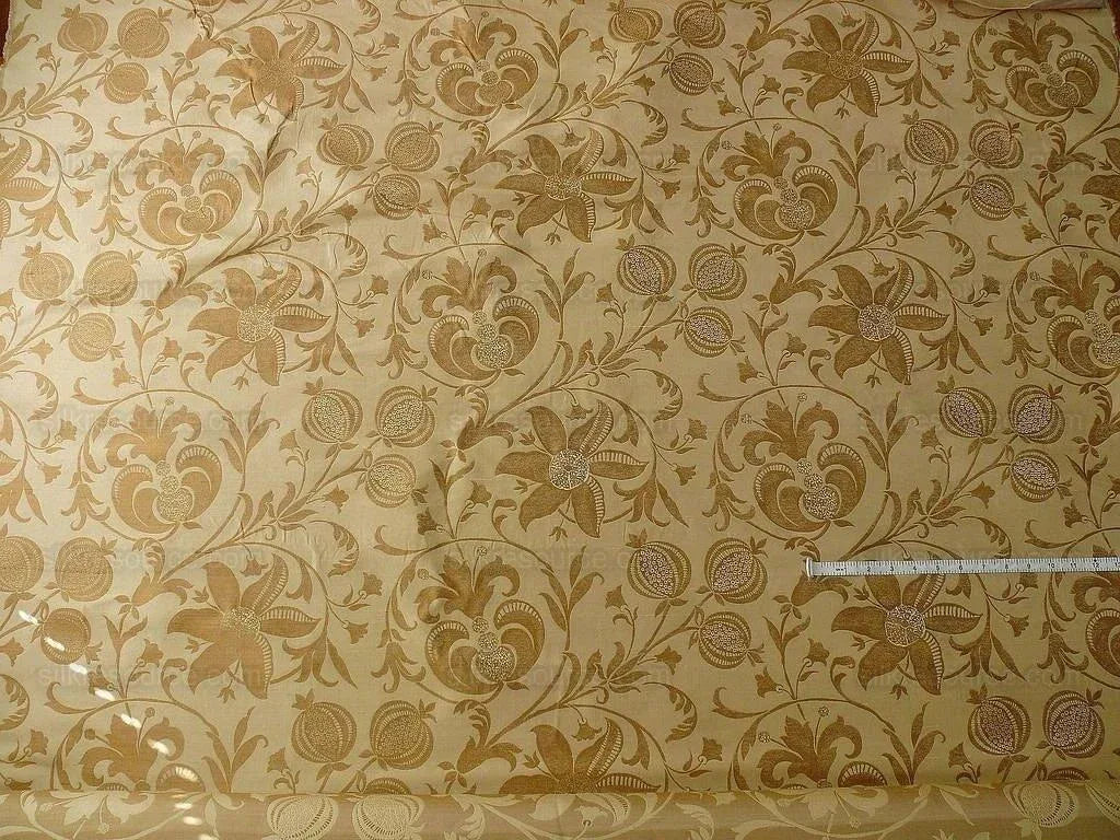 100% Silk Lampas Fairy Tale Pom "antelope" Tan Gold Beige Josef Frank