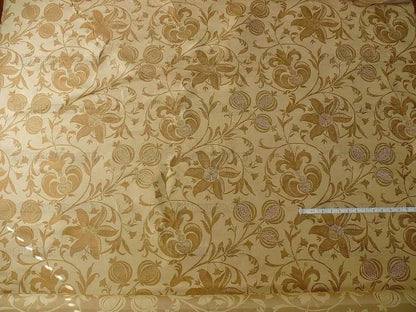 100% Silk Lampas Fairy Tale Pom "antelope" Tan Gold Beige Josef Frank