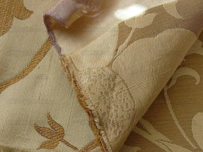 100% Silk Lampas Fairy Tale Pom "antelope" Tan Gold Beige Josef Frank