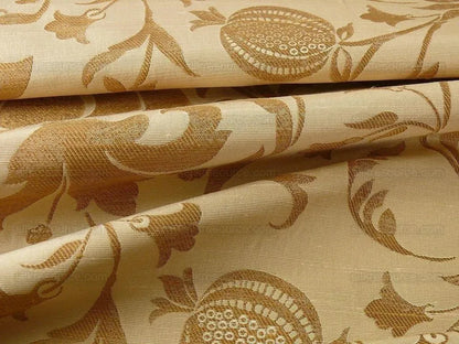 100% Silk Lampas Fairy Tale Pom "antelope" Tan Gold Beige Josef Frank