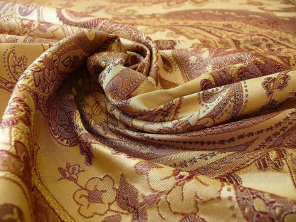 By yard Pindler &amp; Pindler Deandra "branch" Brown 100% Silk Lampas Large Paisley MSRP USD 270/yard