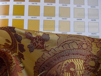 By yard Pindler &amp; Pindler Deandra "branch" Brown 100% Silk Lampas Large Paisley MSRP USD 270/yard