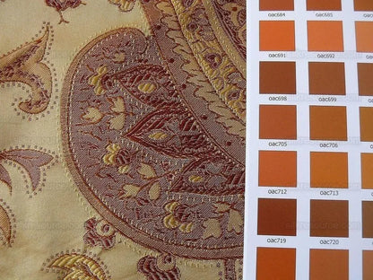 By yard Pindler &amp; Pindler Deandra "branch" Brown 100% Silk Lampas Large Paisley MSRP USD 270/yard