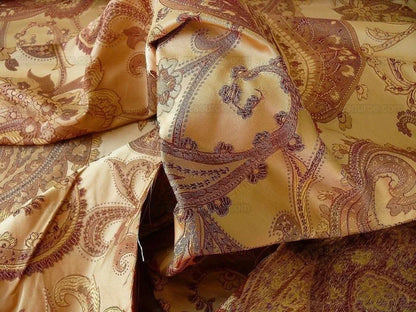 By yard Pindler &amp; Pindler Deandra "branch" Brown 100% Silk Lampas Large Paisley MSRP USD 270/yard