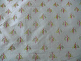 Scalamandre Napoleon Bees 100% Silk Lisere Multi Red Pink Green Gold On Cream