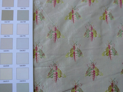 Scalamandre Napoleon Bees 100% Silk Lisere Multi Red Pink Green Gold On Cream