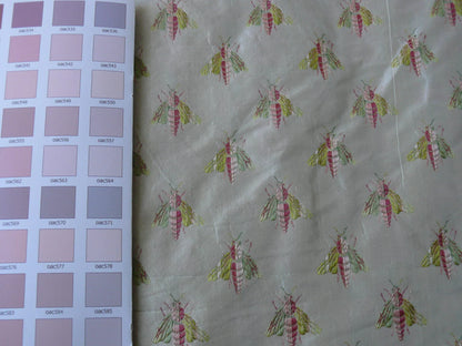 Scalamandre Napoleon Bees 100% Silk Lisere Multi Red Pink Green Gold On Cream