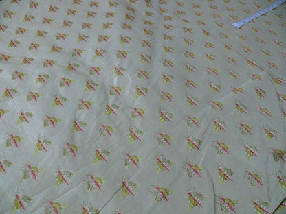 Scalamandre Napoleon Bees 100% Silk Lisere Multi Red Pink Green Gold On Cream