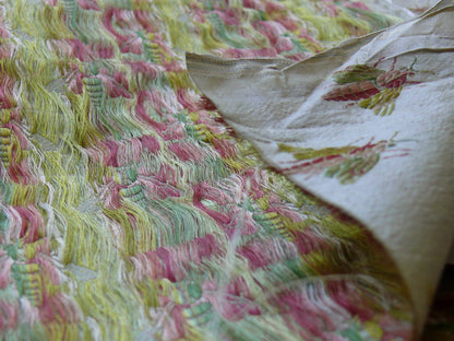 Scalamandre Napoleon Bees 100% Silk Lisere Multi Red Pink Green Gold On Cream