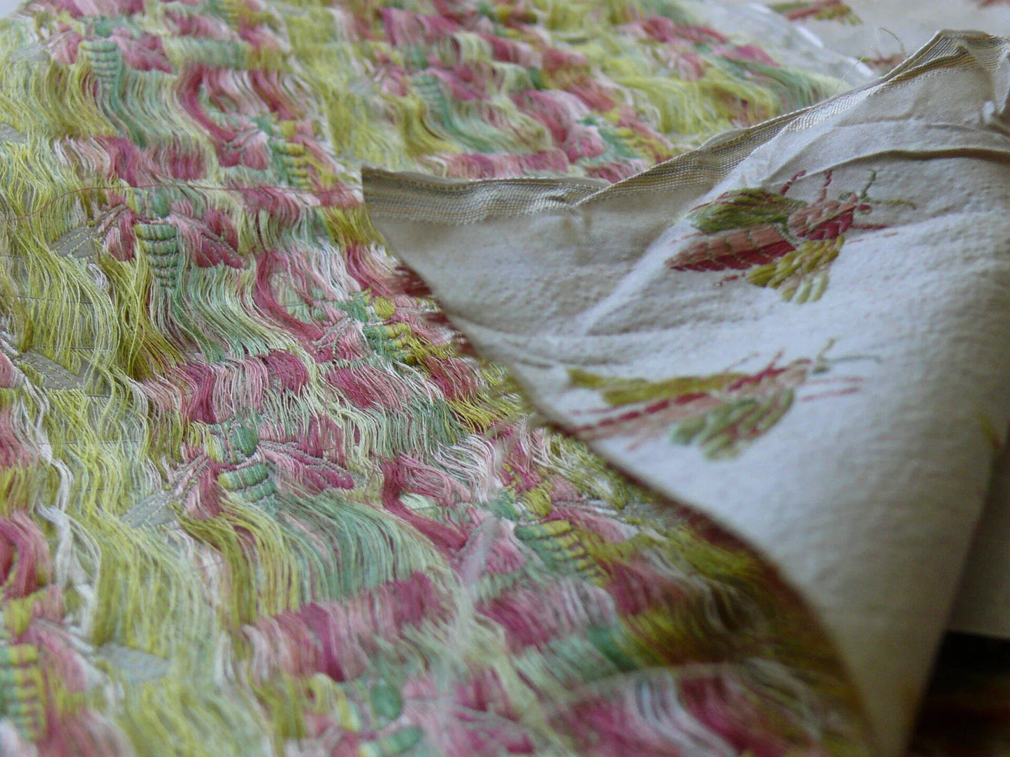 Scalamandre Napoleon Bees 100% Silk Lisere Multi Red Pink Green Gold On Cream