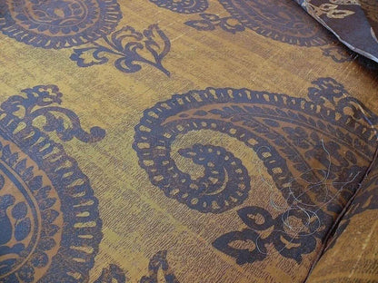 Koplavitch 100% Silk Damask Giant Paisley "nocturne" Indigo Deep Blue Gold Copper MSRP USD 340/y