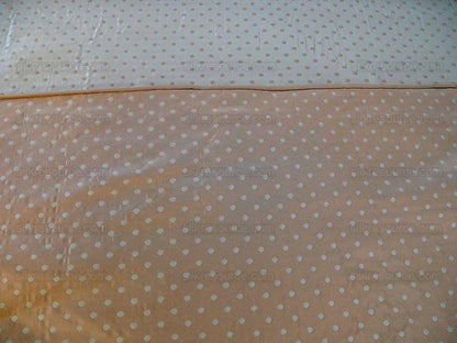 100% Silk Damask Jacquard Polka Dot "coin" French Blue Copper Gold Heavy Reversible